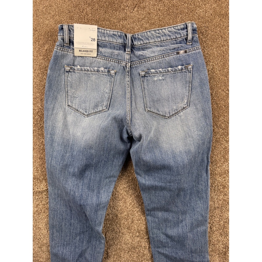 KanCan Relaxed Fit Distressed High Rise Jeans Medium Wash Size 9/28 NEW - Picture 15 of 16